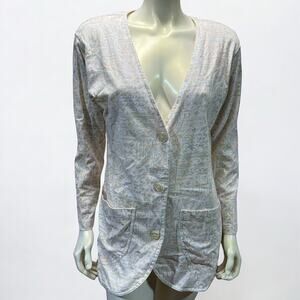 90s Jennifer Reed Abstract Ethnic Print Cotton Cardigan Boho Oversized Fit Small